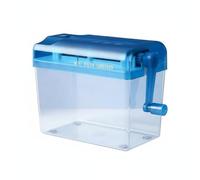 Xgdsnly Manual Paper Shredder Compact Hand Crank Document Shredder Desk Shredder With Transparent 3L Bin PP And Steel Body Low Noise suitable for small workspaces home use, Blue