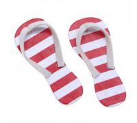Xgdsnly Miniature Sandal Dollhouse Flip Flops Wooden Construction Colorful Patterns Suitable for seaside dioramas beach resort displays craft exhibitions home showcases, Red White Stripe