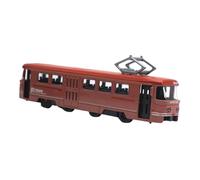 Xgdsnly Miniature Tram Model Railway Carriage Toy Vehicle Model Tram Made of Alloy And PP with Opening Doors for Children's Birthday, Retro Red