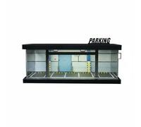 Xgdsnly Parking Garage Car Display Case Diorama with Acrylic Enclosure and Lighted Interior Construction for Collectors Suitable for cabinet display home decor gift giving, Emergency Exit Garage