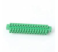 Xgdsnly Pcb Terminal Block Connector Screw Terminal Pluggable Block Mounting Support AWG 28-16 Pitch 3.81mm PA66 Body V0 Retardant Strong Mechanical Stability, 15P, Single Plug
