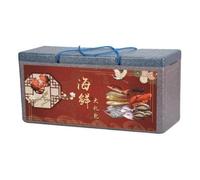 Xgdsnly Portable Insulated Container, Gray, 15 L Reinforced Seafood Box Outer Dimensions 516×