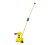 Xgdsnly Push Along Walking Toy Wooden Pull Toy Animal Push Made of Lightweight Wood for Active Children As A Gift for Special Occasions, Duck A