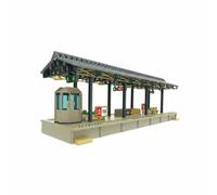 Xgdsnly Railway Station HO Scale Train Station Diorama Accessory With Security Booth Waiting Seats Station Signage And Realistic Texture Suitable for Track Integrations Model Rooms Exhibits