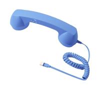 Xgdsnly Retro Telephone with Wired Handset for Mobile Phones, Ergonomic Type C Corded Telephone for Calls And Video Conferences, Blue