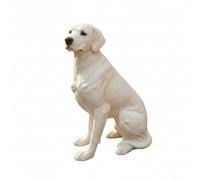 Xgdsnly Seated Labrador Statue Large Sitting Dog Statue Easy to Maintain Garden Decor, Beige