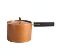 Xgdsnly Thickened Cookware Copper Pot Saucepan With Lid Hammered Craft Copper Build Firm Long Handle Reliable Heat Control Suitable for home use cozy kitchens, No Spout, Thickened