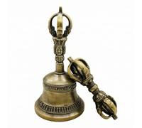 Xgdsnly Tibetan Ritual Bell Set Buddhist Hand Bell with Vajra Authentic Vajra for Buddhists, Small