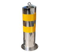 Xgdsnly Traffic Pole Stainless Steel Driveway Bollard Post with Reflective Tape removable and pre buried options for varied grounds suitable for sidewalks, 159-550-1.5mm, Movable