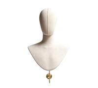 Xgdsnly Wall-Mounted Mannequin Head Simple Installation Mannequin with Wall Mount Stylish Hat Display Stand for Visual Merchandising , Thick Linen Head Mold Chest Piece With Gold Hook