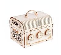 Xgdsnly Wooden Puzzle Box Gift Idea Wooden Code Box Cut Pieces Craft Kit for Desk Display, Small Password Box