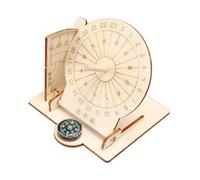 Xgdsnly Wooden Sundial Scientific Model DIY Assembly Ancient Timer Educational Toy