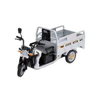XGFFBAGB 1:12 For Three-wheeled Cargo Delivery Truck, Pull-back Toy Car, Alloy Three-wheeled Model Toy Collection Gift(Silver,With box)