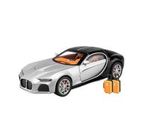 XGFFBAGB 1:24 Alloy Sports Diecasts Metal Car Model Sound And Light Toy Gift(Silver Black,With box)