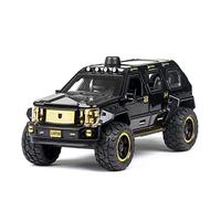XGFFBAGB 1/24 For George Patton Alloy Diecast Car Model Off-road Vehicle Sound Light Pull-Back Toy Collectio(Bright Black,With box)
