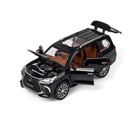 XGFFBAGB 1/24 For LX 570 SUV Car Model Alloy Metal Body Diecast Toys With Six Doors Opened Vehicle Gifts(Black,No box)