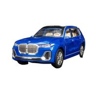 XGFFBAGB 1:24 For X7 SUV Model Diecast Vehicles Alloy Toy With Six Doors Opened Sound ＆ Light Car Toys Gifts(Blue,No box)