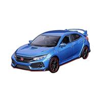 XGFFBAGB 1:32 For CIVIC TYPE-R Toy Diecasts Model Sound Light Pull Back Metal Car For Children Gifts(Blue,No box)