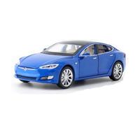 XGFFBAGB 1:32 For Tesla-Model/S Alloy Model Six Open Door Sound Light Pull Back Metal Toy Car(Blue B,No box)