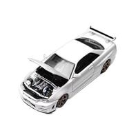 XGFFBAGB 1/64 For GTR R34 Open Cover TM Alloy Car Model Collection Decoration(White,With box)