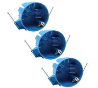 XGGYA 20 cu. in. 1-Gang New Work Round Ceiling Electrical Box,Nail-On, Non-Metallic Box with Grounding Lug and Screw,Blue,ETL Listed,PVC Outlet Box Single Gang(Pack of 3)