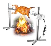 XGHDPBM Electric Automatic BBQ Rotisserie Grill, 15W Stainless Steel Rotisserie Barbeque Roaster Machine, Large Grill Barbecue Stove Height Adjustable, Up to 70KG, for Outdoor, Picnic, Campfire