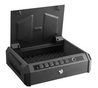 XGHDPBM Portable Biometric Fingerprint Gun Safes, Smart Pistol Gun Safe Box, Portable Safe Handgun Case with Keypad Lock and Keys, Large Capacity 27cm, for Cash/Jewelry/Home/Car/offices/Security