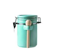 XGHW Coffee Canister Porcelain Tea Coffee And Sugar Canisters Airtight Sealing Ring Preserving Jars For Tea Coffee Herb Spices (Color : Green, Size : 850ml)