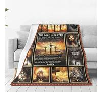 Xgidkew Christian Jesus Blanket Christ Religious Decor Throw Blanket Bible Verse Faith Prayer Catholic Inspirational Gifts Women Men Super Warm Soft Plush Fleece Flannel Blanket Adults Kids 50''X40''