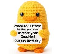 XgiftCreat Birthday Gifts for Women Men - Conquackulations Quacky Birthday, Inspirational Handmade Unique Duck Funny Happy Emotional Present Ideas for Her Him Coworker Girl Boy Sister Best Friend