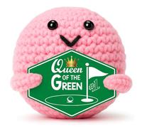 XgiftCreat Birthday Golf Gifts for Women - Queen of The Green, Handmade Inspirational Golf Accessories for Woman Golfers, Cute Pink Christmas Boss's Day Golf Ball Present for Boss Female Lady Girls