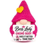 XgiftCreat Boss Lady Gifts for Women - Funny Handmade Crochet Gnome Boss Appreciation Going Away Gifts for Women Female Manager Supervisor Mentor Bosses Day Birthday