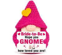 XgiftCreat Bridal Shower Bride to Be - Funny Handmade Crochet Gnome Bachelorette Party Wedding Gift for Bride-to-be, Engagement Gifts for Future Mrs Fiancee Miss to Mrs