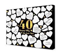 XGINERFEX 40 & Fabulous Birthday Poster, Reasons Why We Love You Wall Art for 40th Birthday Party, Elegant Home Decor for Women Men(Unframed,08x12inch(20x30cm))