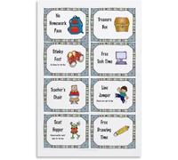 XGINERFEX 8 Classroom Reward Coupons Chart Poster Behavior Incentive System Teacher Motivation Print for Classroom Culture(Framed,12x18inch(30x45cm))