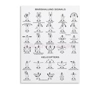 XGINERFEX Aircraft Marshalling Signals Poster Hand Signals Reference Guide for Pilots and Ground Crew Flight Room Art(Framed,12x18inch(30x45cm))