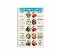 XGINERFEX Breastfeeding Wellness Poster, Nutrition Reference for Nursing Moms Canvas Wall-Art, Nursery Wall Decor, Postpartum Care,(Unframed,08x12inch(20x30cm))