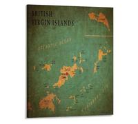 XGINERFEX British Virgin Islands Navigation Map Wall-Art Poster Travel Decor Caribbean(Unframed,08x12inch(20x30cm))
