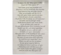 XGINERFEX Canvas Wall-Art Veterans Tribute Poem Patriotic Decor Memorial Day for Classroom Office Home(Framed,16x24inch(40x60cm))