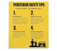 XGINERFEX Community Awareness Poster - Pedestrian & Bicycle Rules Chart, Informational Wall-Art for Public Library, Clinic, Office Board(Unframed,16x24inch(40x60cm))