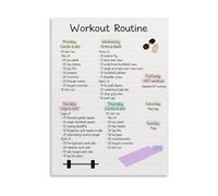 XGINERFEX Exercise Plan Poster Weekly Workout Routine for Full Body Fitness Schedule Reference Canvas Wall-Art for Home Office(Framed,08x12inch(20x30cm))