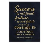 XGINERFEX Famous Winston Churchill Quote Poster Success Is Not Final Failure Is Not Fatal It Is The Courage to Continue That Counts for Home Office Decor Motivational Print(Framed,08x12inch(20x30cm))