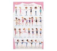 XGINERFEX Five Ballet Positions for Poster Colorful Basic Poses Chart Learn to Dance Educational Wall-Art for Room(Framed,16x24inch(40x60cm))