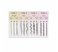 XGINERFEX Hair Type Chart Curl Patterns and Texture Identification Guide Canvas Art Print for Salon Decor Home or Bedroom Wall Decor(Framed,12x18inch(30x45cm))