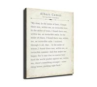 XGINERFEX Invincible Summer by Camus - Vintage Quote Poster for Study Room & Book Lover Decor(Unframed,08x12inch(20x30cm))