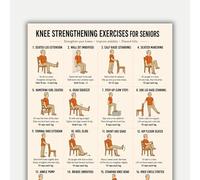 XGINERFEX Knee Joint Strengthening For Seniors Gentle Leg Exercise Poster Physical Mobility Chart Wall-Art Print Decor for Home(Framed,16x24inch(40x60cm))