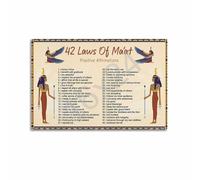 XGINERFEX Maat’s 42 Negative Confessions Poster, Ancient Egyptian Guide to Right Living, Minimalist Typography Wall-Art for Lawyer Office, Philosopher, Home(Unframed,08x12inch(20x30cm))