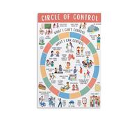XGINERFEX Mental Health Circle of Control - What I Can & Can't Control Chart for Anxiety, Classroom Decor & School Counseling Office(Unframed,08x12inch(20x30cm))