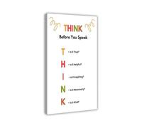 XGINERFEX Mindful Communication Poster THINK Before You Speak Guide for Effective Relationships Canvas Wall-Art Office Decor Motivational Print(Framed,12X18inch(30X45cm))