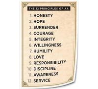XGINERFEX Mindful Living Principles Artwork - Twelve Pillars for a Balanced Life, Vertical Gallery Wrap Canvas for Narrow Walls, Bathroom, Entryway(Unframed,12x18inch(30x45cm))